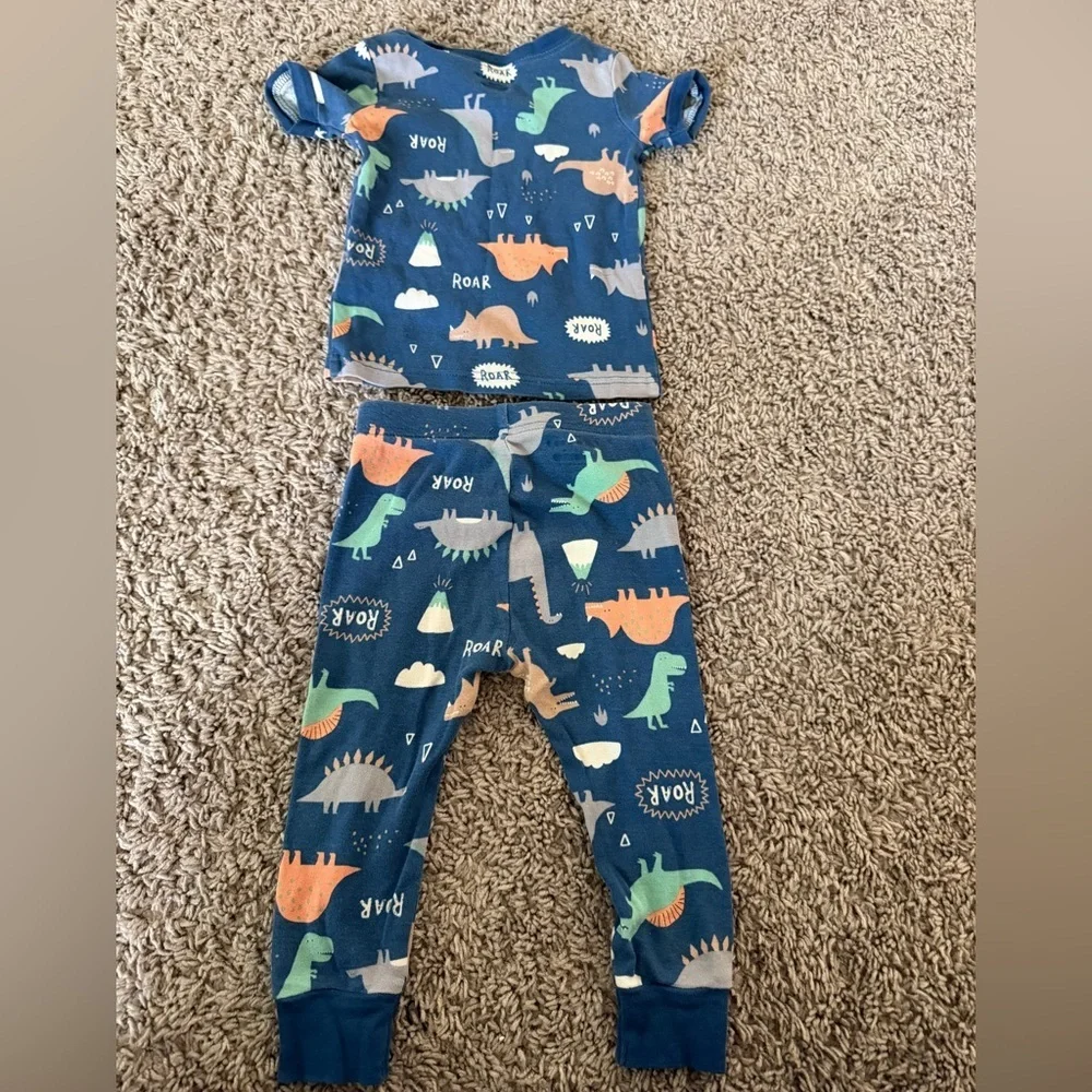 Preloved Old Navy Kids Dinosaur Pajama Set - Blue and Orange